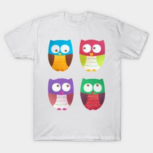 Two colorful owls. T-Shirt